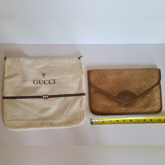 Vintage Gucci Suede Clutch - Picture 1 of 5